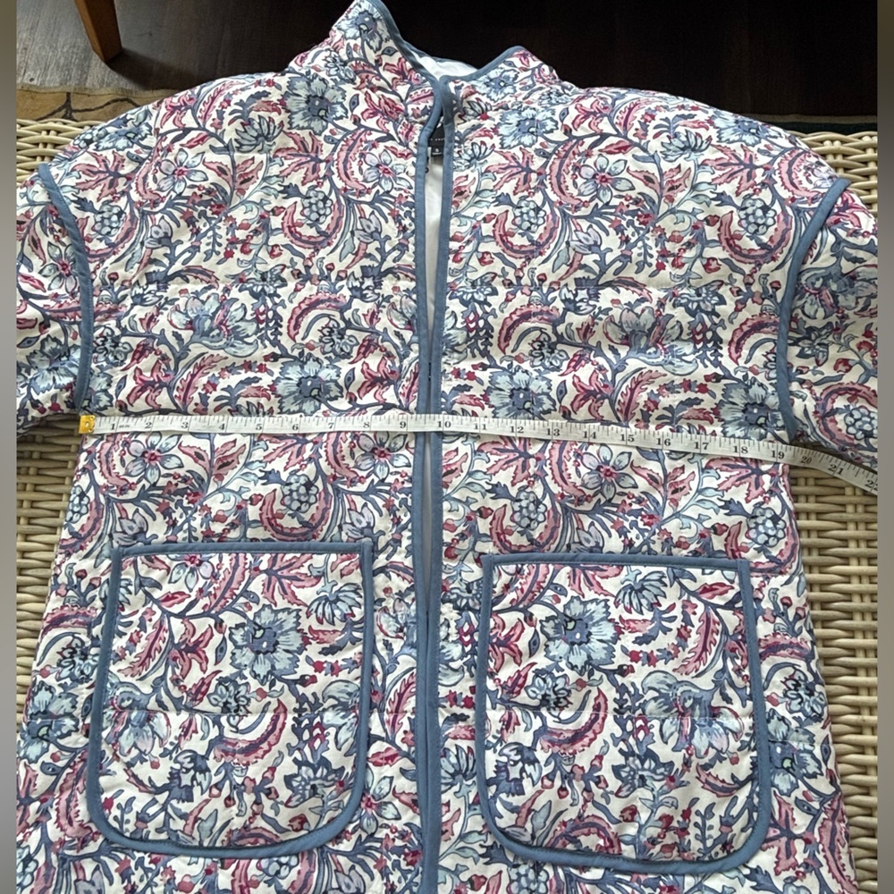 7 For All Man Kind Quilted Floral Boxy Jacket small boho cottagecore‎ layered - Picture 9 of 10